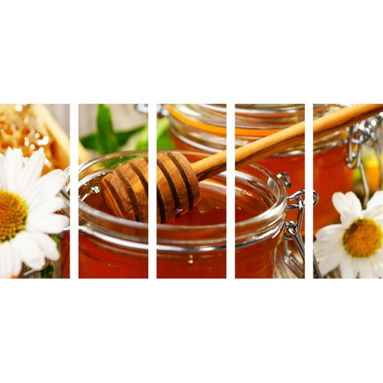5-dielny obraz lesný med