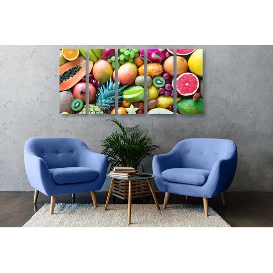 5-dielny obraz ovocie