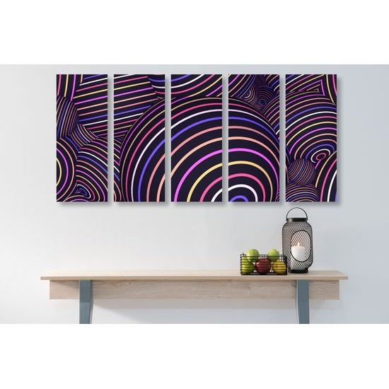 5-dielny obraz optická ilúzia tvorená guličkami