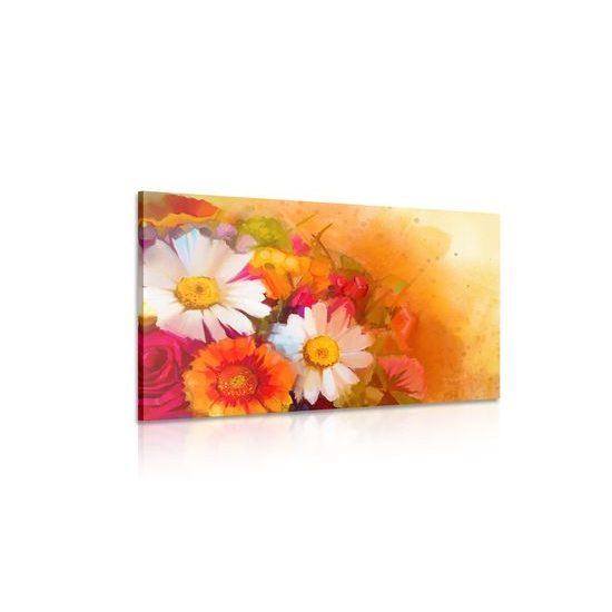 Obraz umelecká maľba pole plné nádherných kvetov