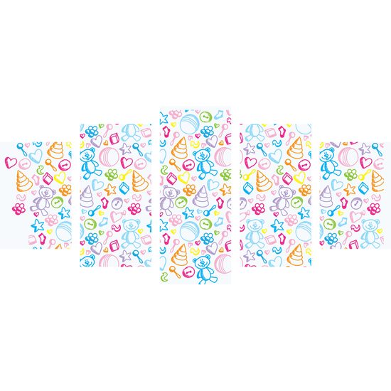 5-dielny obraz hračky v krásnom farebnom prevedení