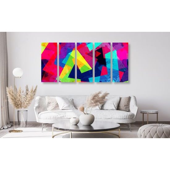 5-dielny obraz abstraktné farebné vzory