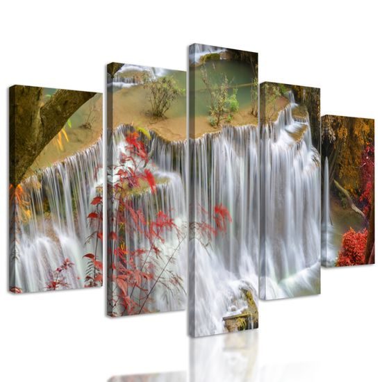 5-dielny obraz prírodné vodopády