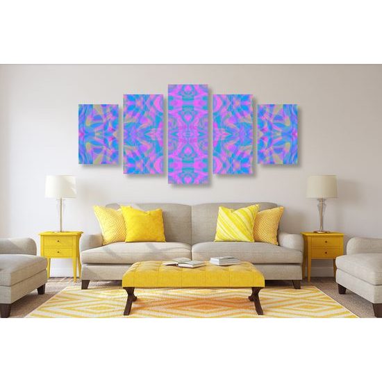 5-dielny obraz hypnotická abstrakcia