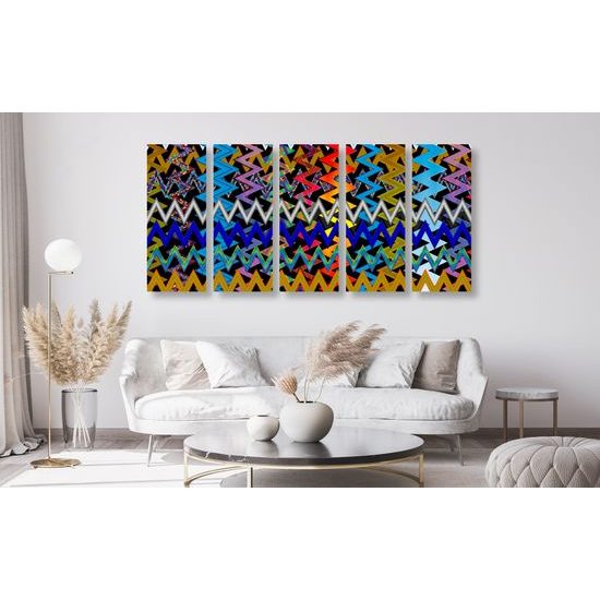 5-dielny obraz farebný abstraktný vzor