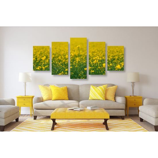 5-dielny obraz rozkvitnutá lúka