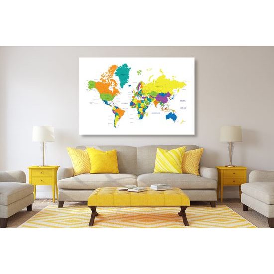 Obraz farebne rozlíšená mapa sveta