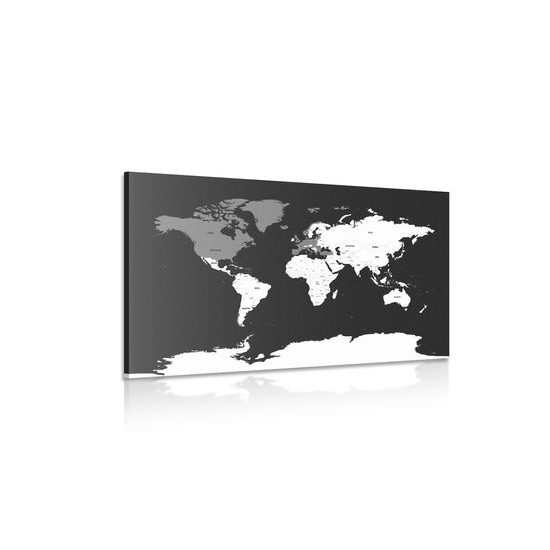 Obraz zaujímavá mapa v čiernobielom prevedení