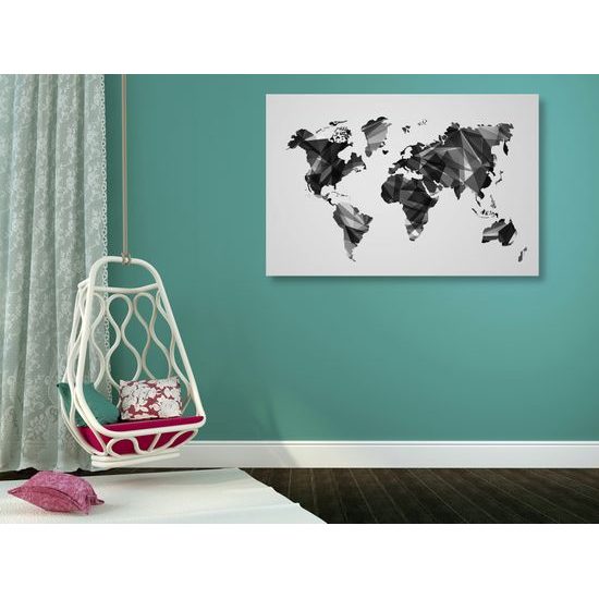 Obraz na korku vektorová šedá mapa sveta