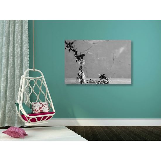 Obraz čerešňové zátišie v čiernobielom prevedení