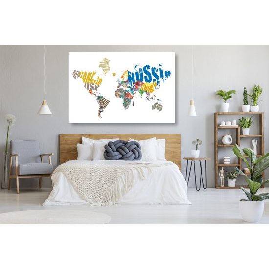 Obraz na korku mapa s nápismi štátov