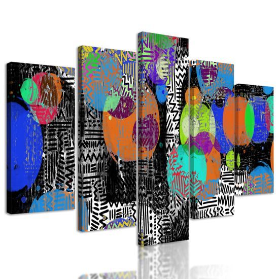 5-dielny obraz zaujímavá abstrakcia