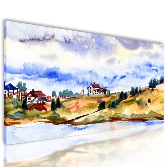 Obraz akavarelové Talianske mestečko