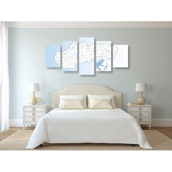 5-dielny obraz podrobná mapa Slovenska