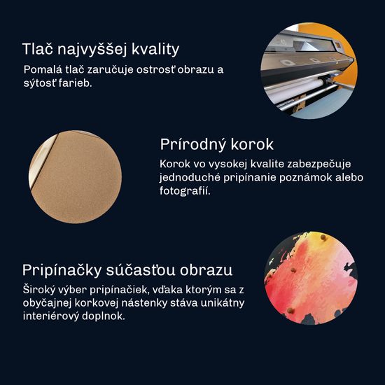 Obraz na korku mapa v pútavom pastelovom prevedení