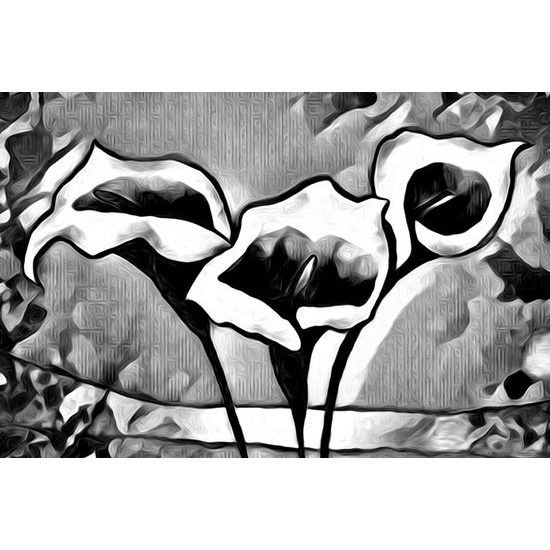 Obraz dychberúce etno kaly v čiernobielom prevedení