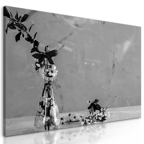 Obraz čerešňové zátišie v čiernobielom prevedení