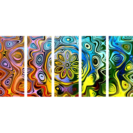 5-dielny obraz abstraktná halucinácia