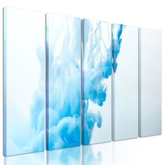 5-dielny obraz nádherná abstrakcia modrej farby