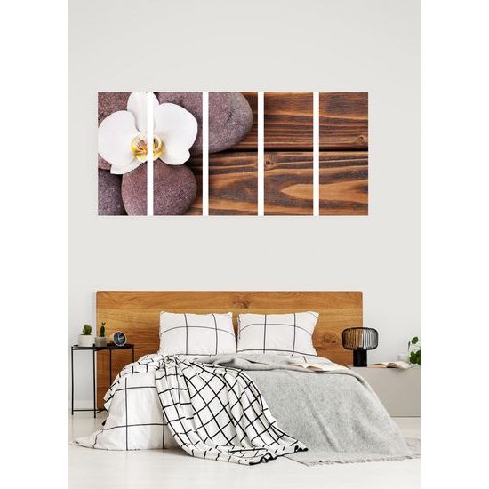 5-dielny obraz ukľuňujúce SPA zátišie