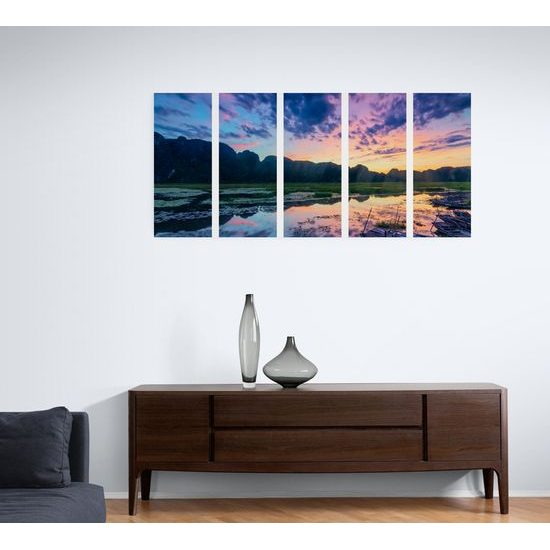 5-dielny obraz romantika v horách