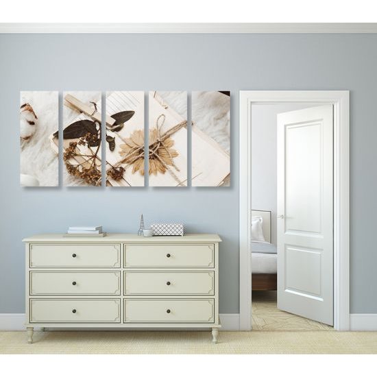 5-dielny obraz spomienky uložené v listoch