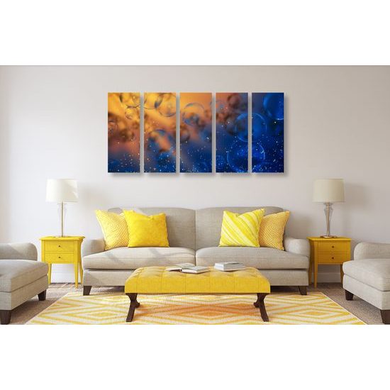 5-dielny obraz bublinky a nočná obloha