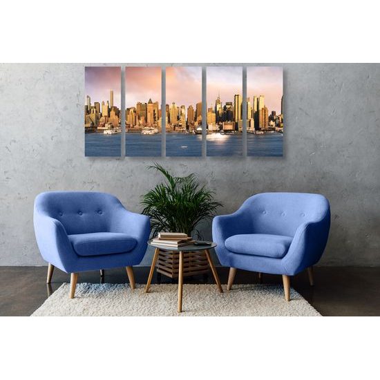 5-dielny obraz pohľad na čarovný New York
