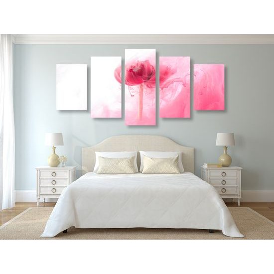 5-dielny obraz umelecké stvárnenie kvetu
