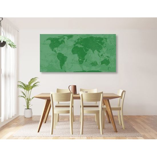 Obraz historická mapa sveta v zelenom prevedení