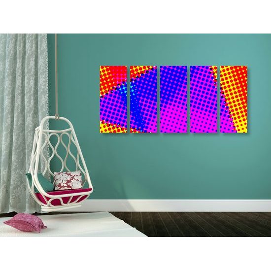 5-dielny obraz abstraktné bodky