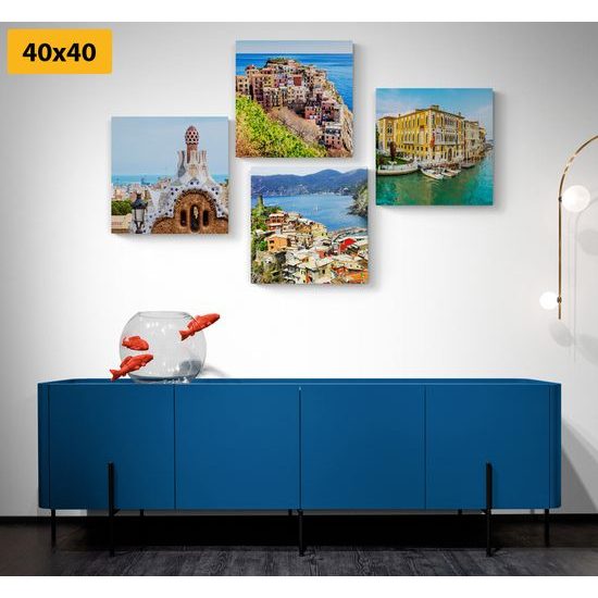 Set obrazov krásne mestečko pri mori