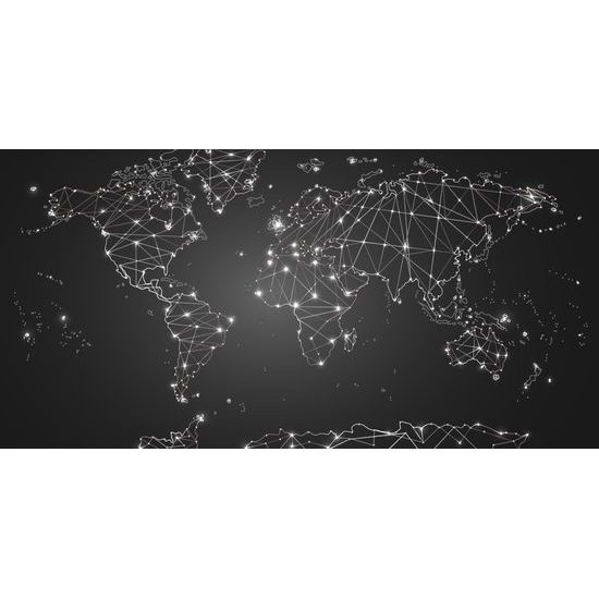 Obraz mapa sveta tvorená sieťami