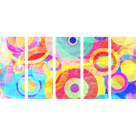 5-dielny obraz farebné kruhy