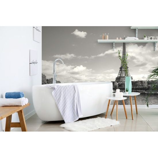 Samolepiaca fototapeta čiernobiely pohľad na dominantu Paríža