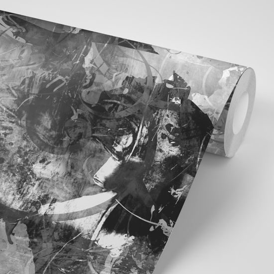 Samolepiaca tapeta štýlová kombinácia tvarov v čiernobielom prevedení