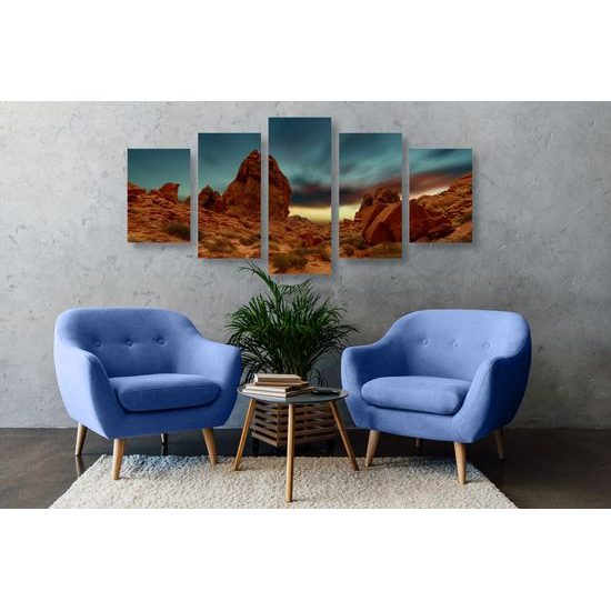 5-dielny obraz červené skaly