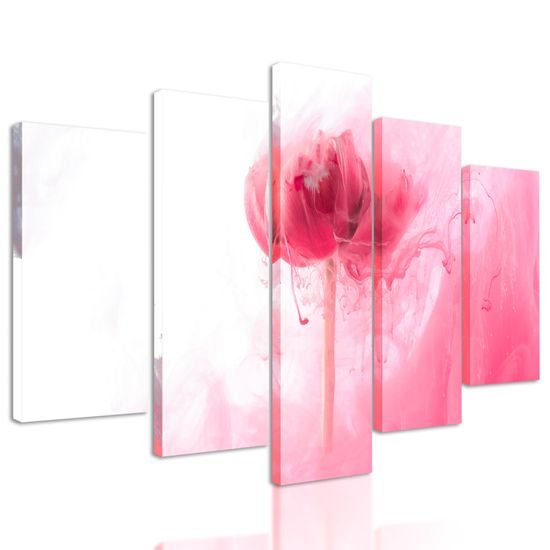 5-dielny obraz umelecké stvárnenie kvetu