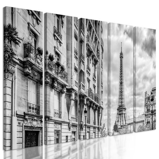 5-dielny obraz romantická ulička v Paríži