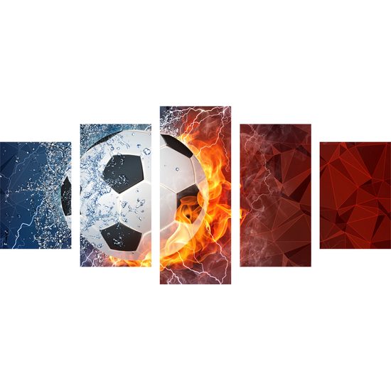 5-dielny obraz ohnivá lopta