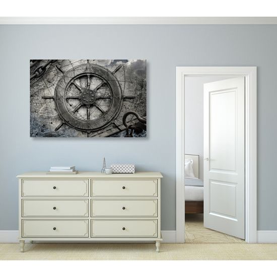 Obraz umelecké prevedenie lodného kormidla