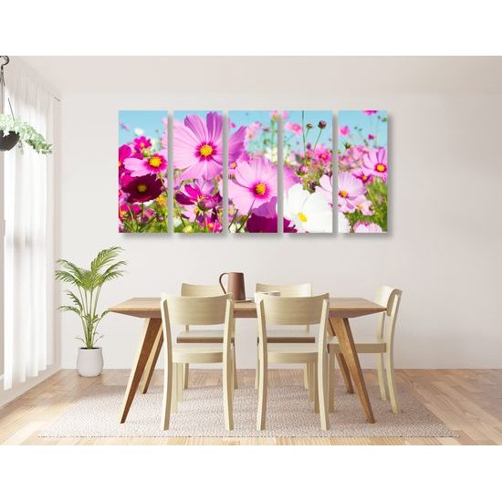 5-dielny obraz rozkvitnutá lúka