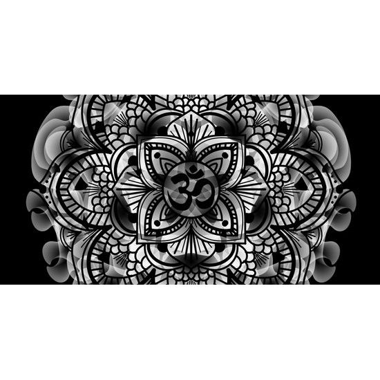 Obraz čiernobiela abstraktná Mandala