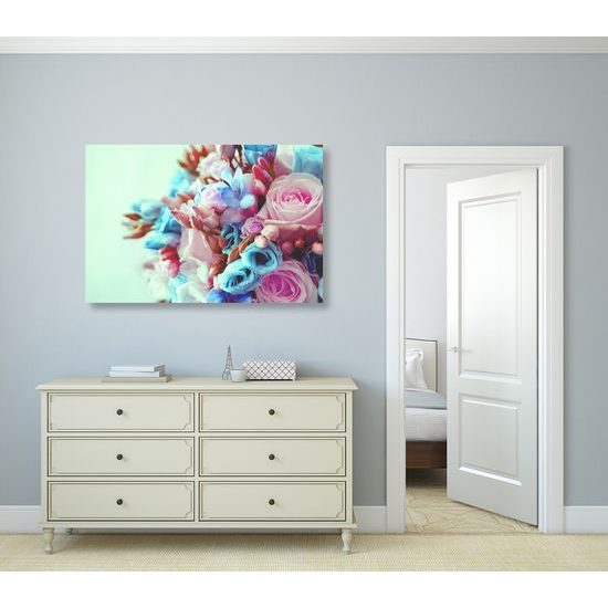 Obraz kytica ruží v pastelových farbách