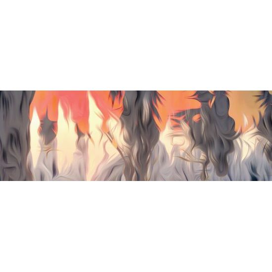 Obraz nádherné umelecké prevedenie zasneženého lesa