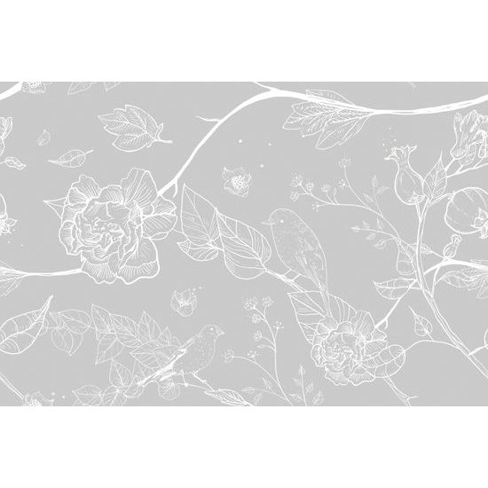 Samolepiaca tapeta jemné zobrazenie vtáčikov na konárikoch