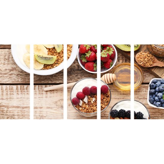 5-dielny obraz raňajky plné vitamínov