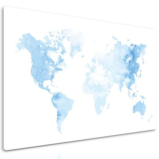 Obraz svetlomodrá mapa sveta