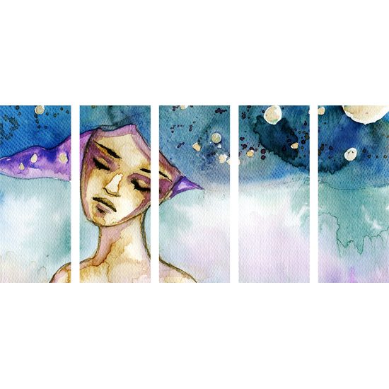 5-dielny obraz vesmírna víla