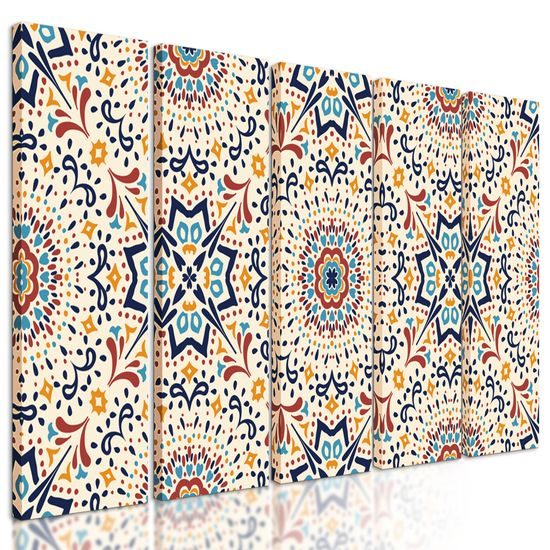 5-dielny obraz zaujímavý pestrofarebný vzor